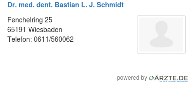 Dr med dent bastian l j schmidt