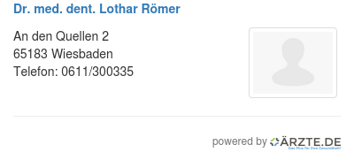 Dr med dent lothar roemer