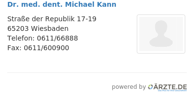 Dr med dent michael kann