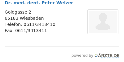 Dr med dent peter welzer