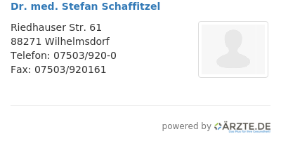 Dr med stefan schaffitzel