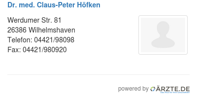 Dr med claus peter hoefken