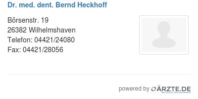 Dr med dent bernd heckhoff