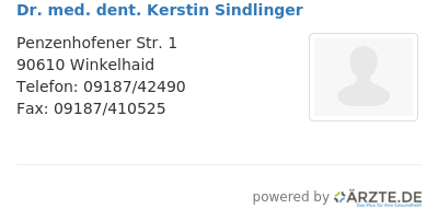 Dr med dent kerstin sindlinger