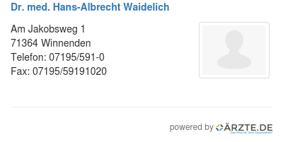 Dr med hans albrecht waidelich