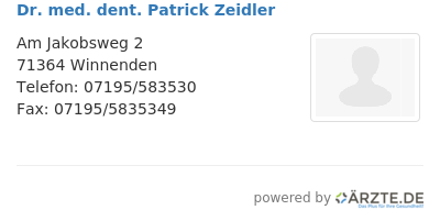 Dr med dent patrick zeidler