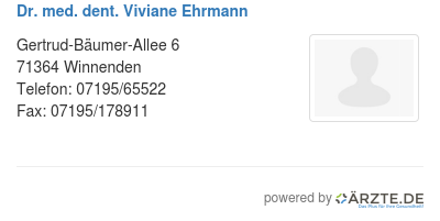 Dr med dent viviane ehrmann