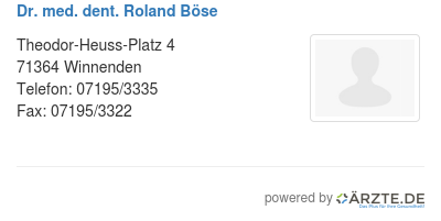 Dr med dent roland boese