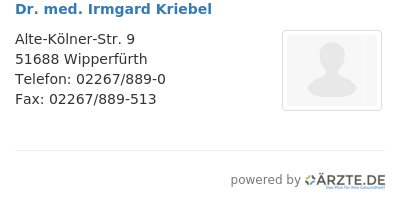 Dr med irmgard kriebel