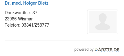 Dr med holger dietz
