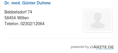Dr med guenter duhme
