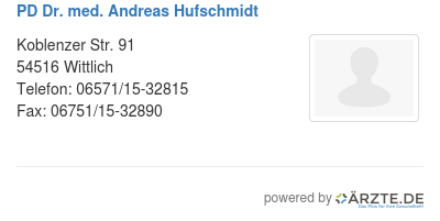 Pd dr med andreas hufschmidt