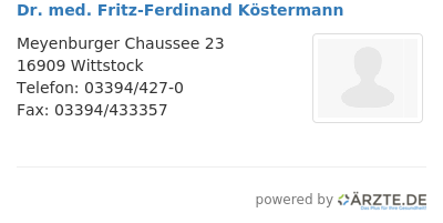 Dr med fritz ferdinand koestermann