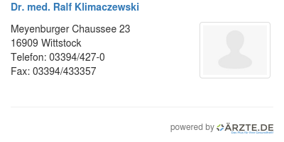 Dr med ralf klimaczewski