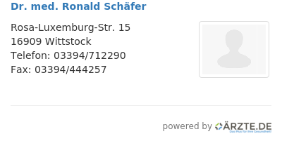 Dr med ronald schaefer