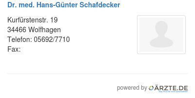 Dr med hans guenter schafdecker