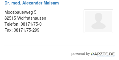 Dr med alexander malsam