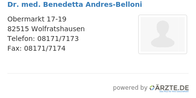 Dr med benedetta andres belloni
