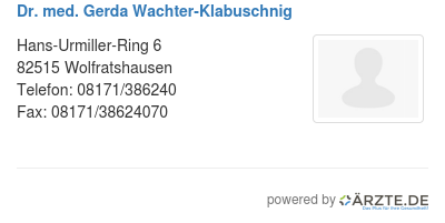 Dr med gerda wachter klabuschnig