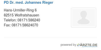 Pd dr med johannes rieger 576356