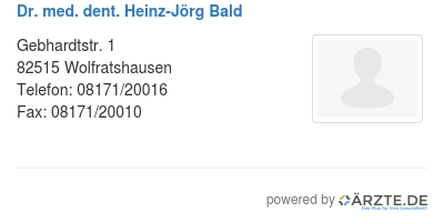 Dr med dent heinz joerg bald