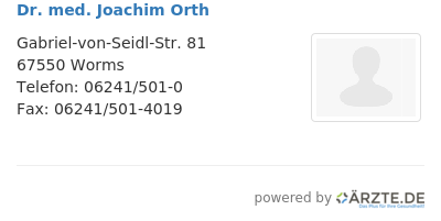 Dr med joachim orth