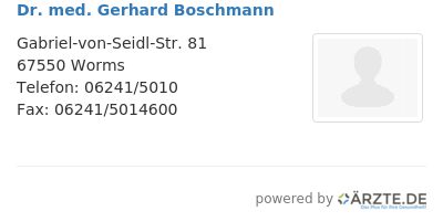 Dr med gerhard boschmann