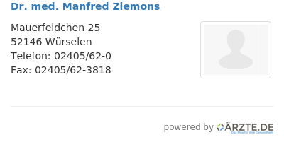 Dr med manfred ziemons