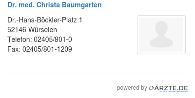 Dr med christa baumgarten