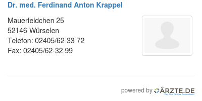 Dr med ferdinand anton krappel
