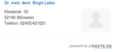 Dr med dent birgit latka