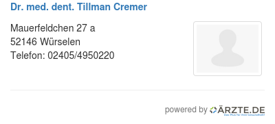 Dr med dent tillman cremer 575259