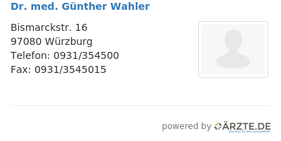 Dr med guenther wahler