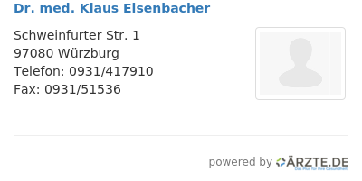 Dr med klaus eisenbacher