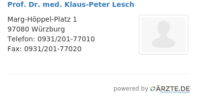Prof dr med klaus peter lesch
