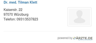 Dr med tilman klett