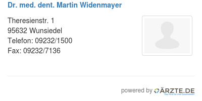 Dr med dent martin widenmayer