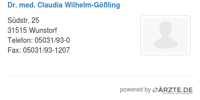 Dr med claudia wilhelm goessling
