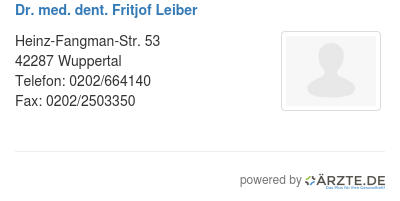 Dr med dent fritjof leiber