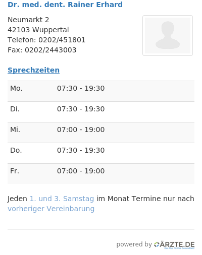 Dr med dent rainer erhard