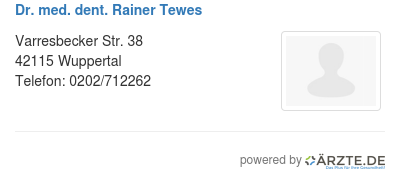 Dr med dent rainer tewes