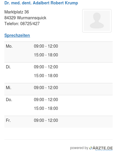 Dr med dent adalbert robert krump