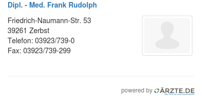 Dipl med frank rudolph