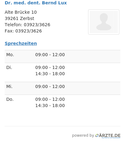 Dr med dent bernd lux